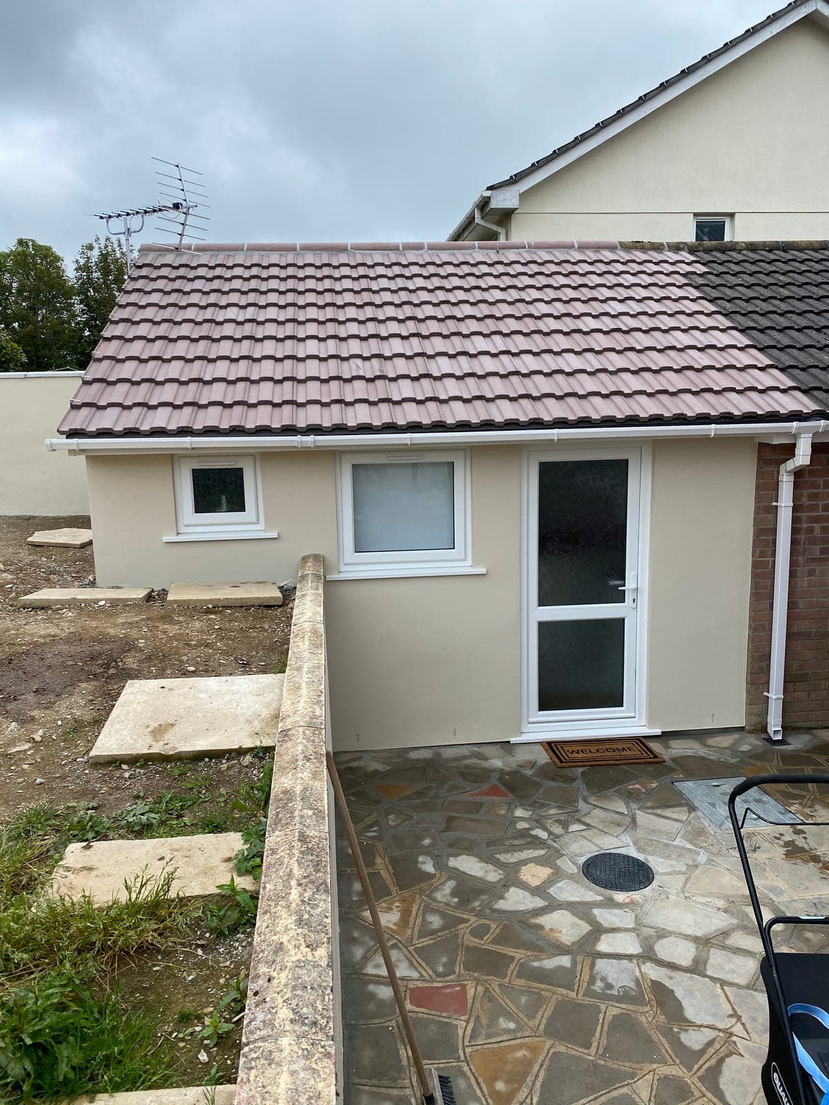 Traditional rendered house with a tiled roof in Bodmin, Cornwall