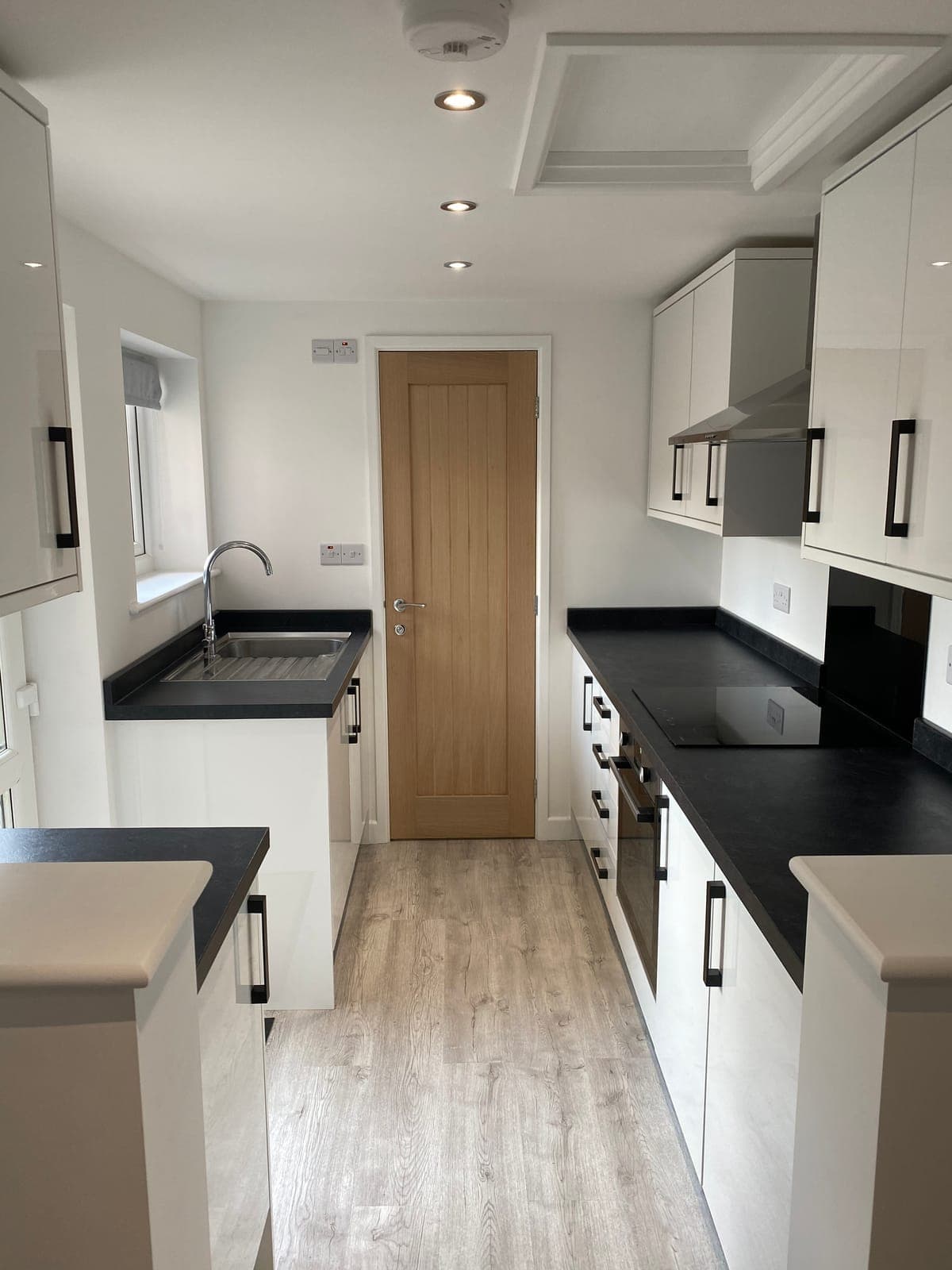 Interior joinery and oak door in a renovated Wadebridge home, Cornwall